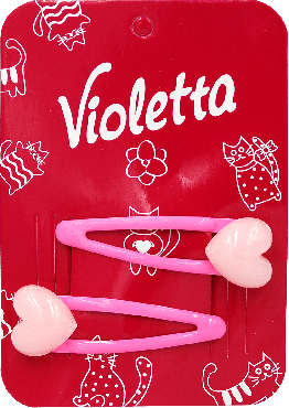 Violetta Дитячі шпильки для волосся у формі сердечок, 2шт