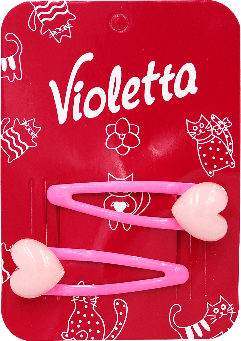Дитячі заколки для волосся Violetta у формі сердечок 2 шт