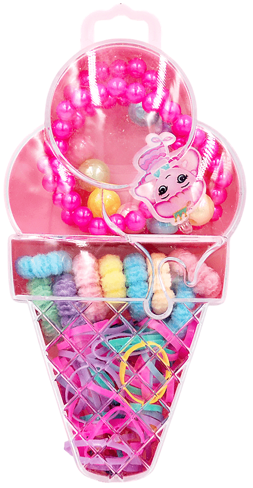 Дитячий набір резинок для волосся Violetta в боксі у формі морозива 1 шт.