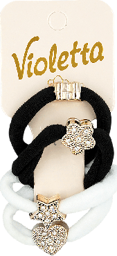 Резинки для волос Violetta col. с украшением (CH-SM-23-443) 4 шт