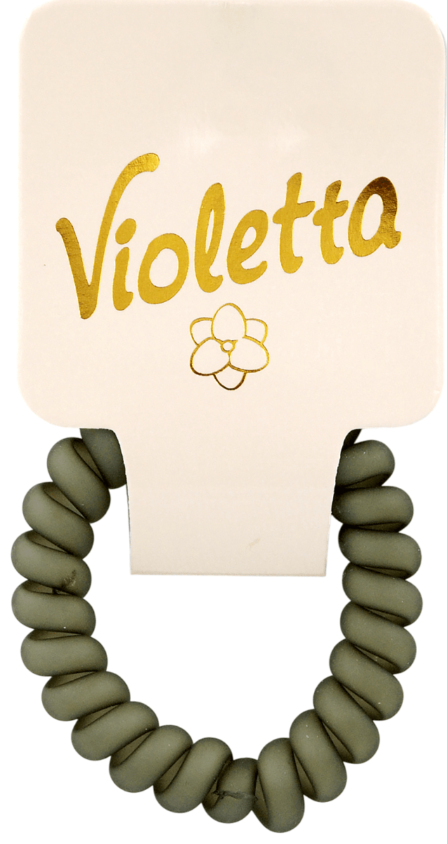 Резинка для волос Violetta "Телефонная проволока" матовая серо-зеленая спираль (CH-SM-23-471) 1 шт.