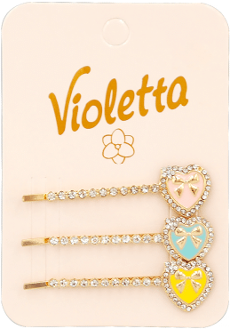 Невидимки для волосся Violetta col. з прикрасою (CH-SM-23-504) 3 шт