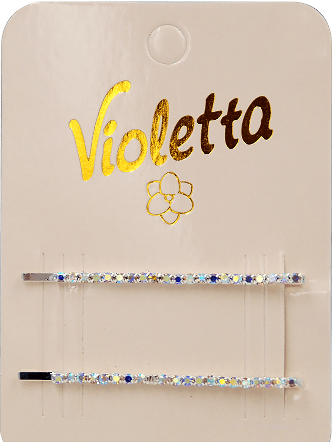 Невидимки для волосся Violetta зі стразами (CH-SM-23-505) 2 шт.