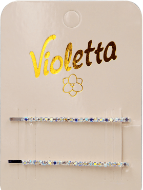 Невидимки для волосся Violetta зі стразами (CH-SM-23-505) 2 шт.