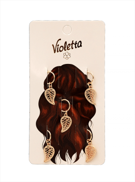 Violetta Пирсинг  для волос  в форме листьев, 5шт