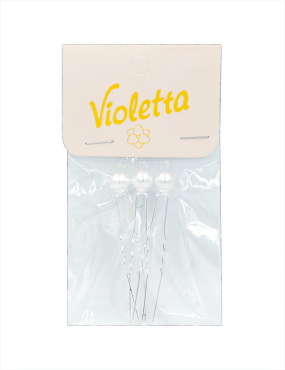 Violetta col. шпильки для волос с жемчугом артикул CH-SM-23-519, 3 штуки