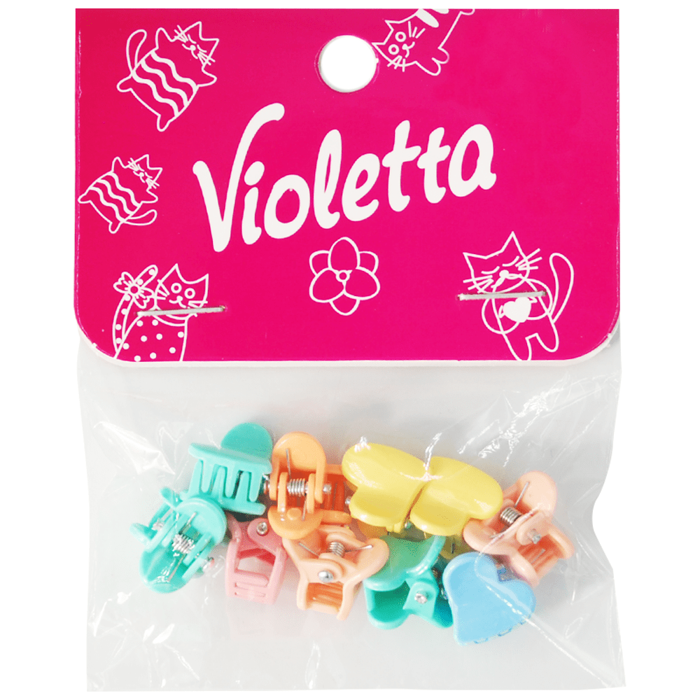 Міні-крабики Violetta для волосся яскраві 10 шт