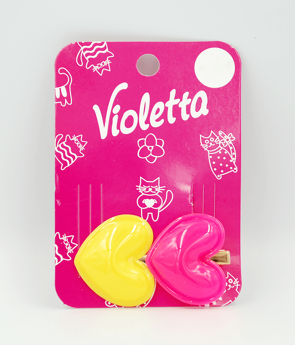 Дитяча яскрава шпилька Violetta у формі серця 1 шт.