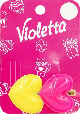 Дитяча яскрава шпилька Violetta у формі серця 1 шт.