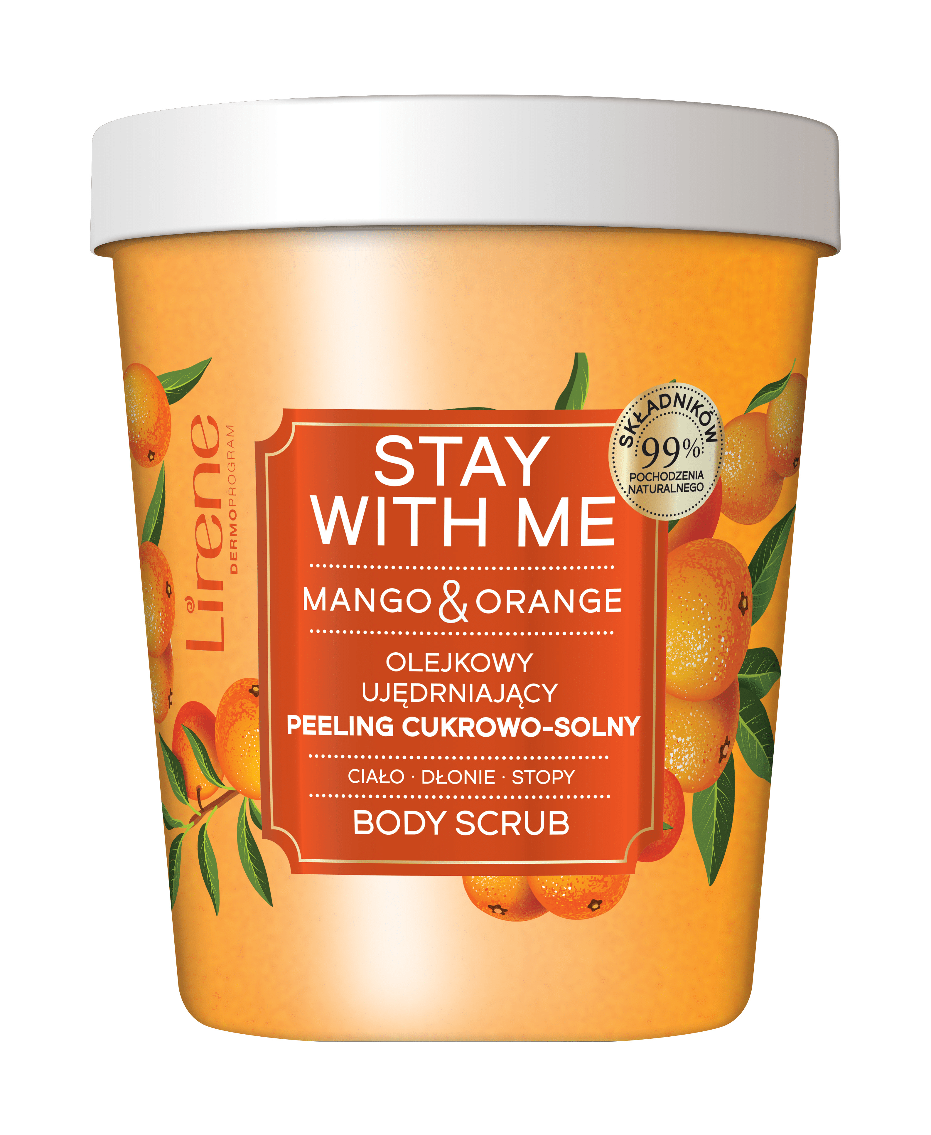 Lirene пилинг-скраб для тела сахарно-солевой разглаживающий Mango&Orange, 200 г