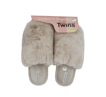 Twins&Ko Капці домашні жіночі HS-LUX хутрянi закриті сірi розмір 36/37