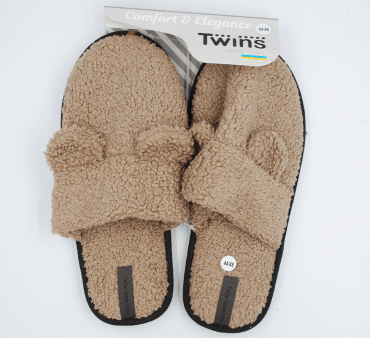Twins&Ko тапочки домашние мужские TEDDY коричневые размер 44/45