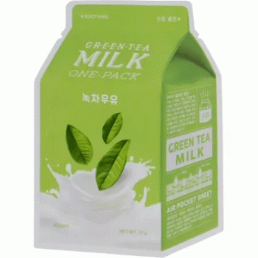 A'PIEU маска для обличчя тканинна живильна Зелений чай Milk One-Pack, 21г