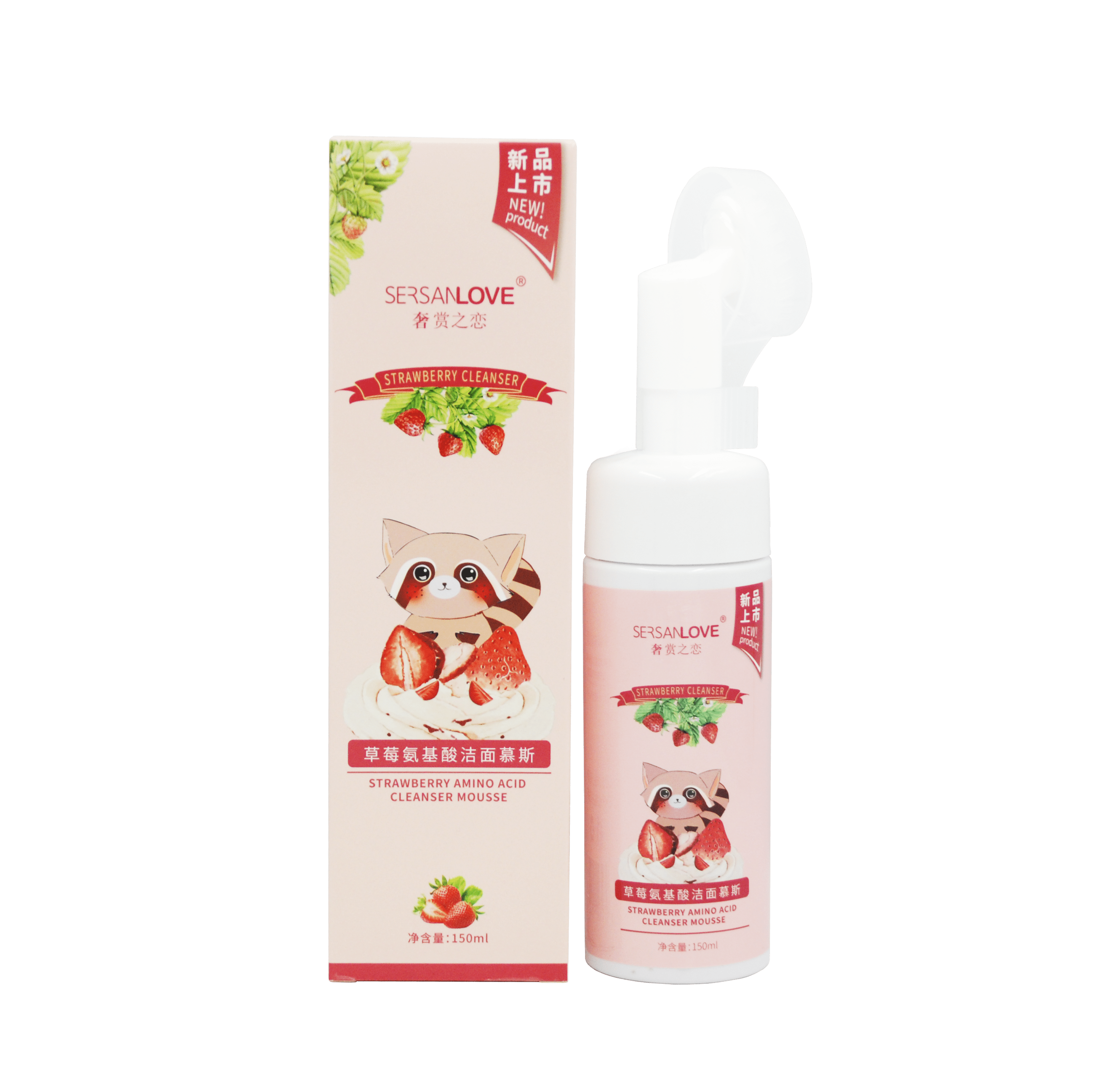 Мусс-пенка для умывания Sersanlove с аминокислотами и клубникой trawberry Amino Acid Cleanser Mousse, 150 мл