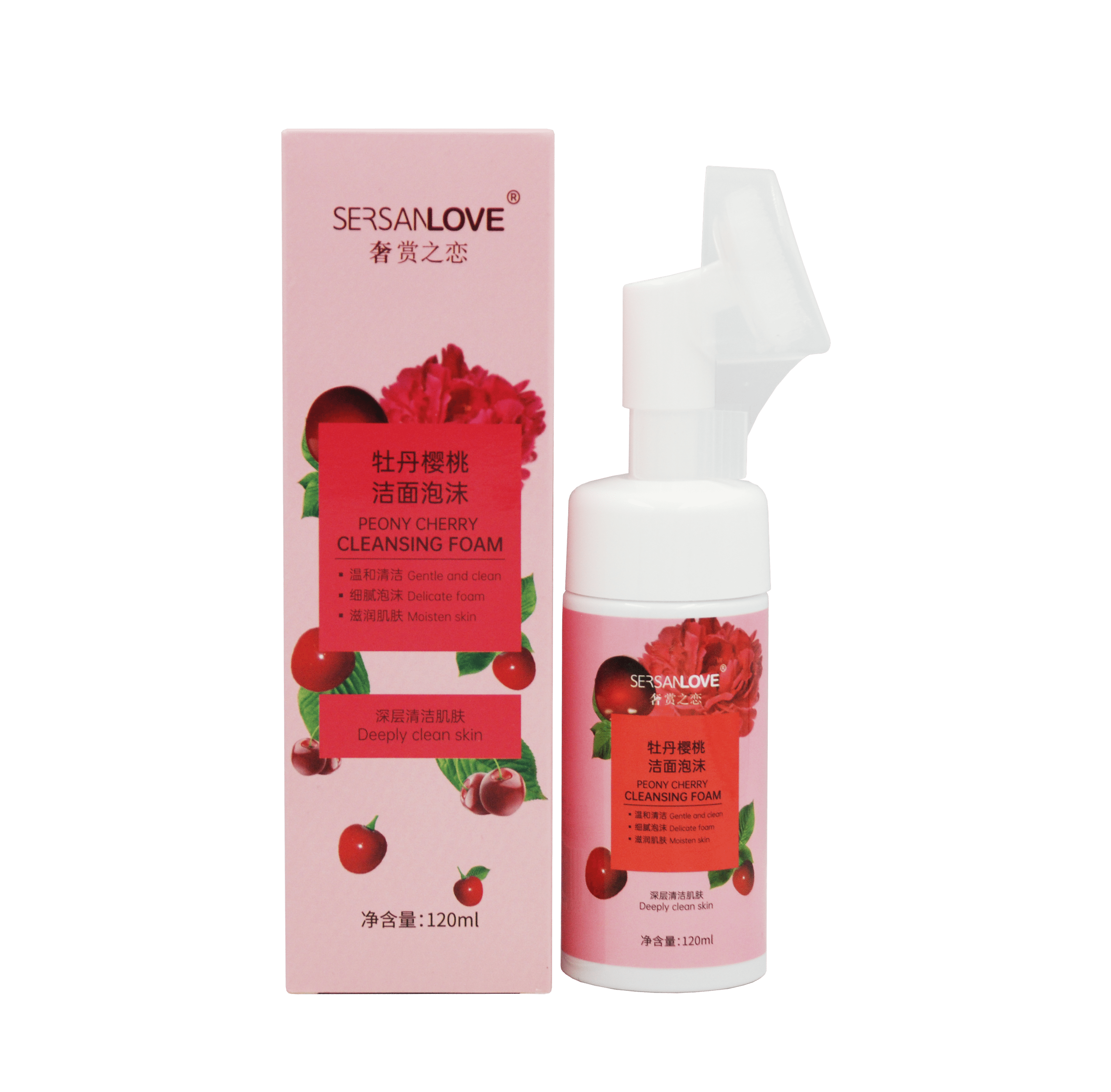 Мусс-пенка для умывания Sersanlove с аминокислотами и Вишней Peony Cherry Cleansing Foam, 120 мл