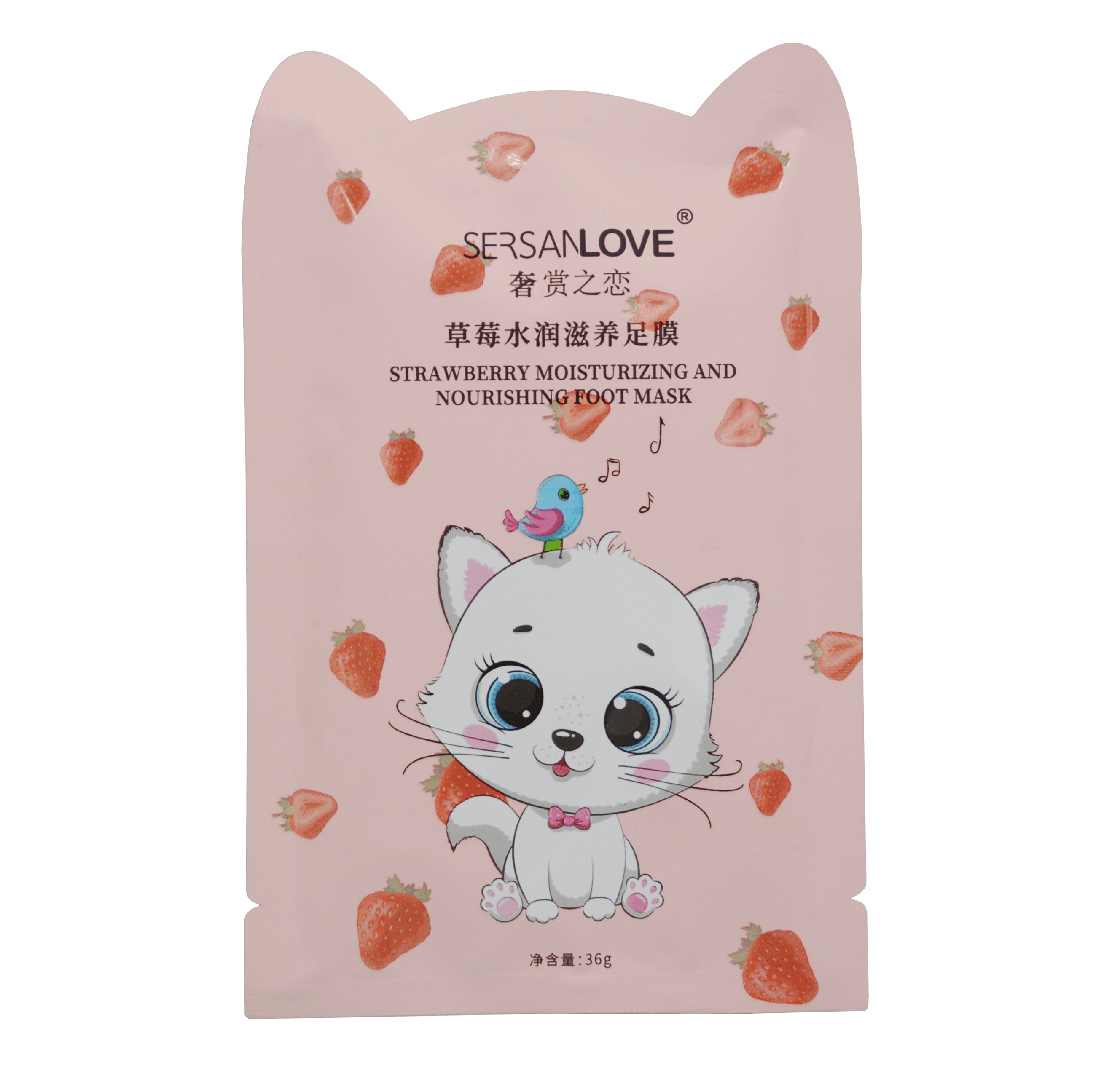 Sersanlove маска-носок для ног с клубникой Strawberry Moisturizing And Mask, 1 шт
