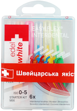 Щетка Edel white для межзубной чистки MIX, 6 шт.