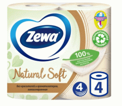 Zewa туалетная бумага Exclusive Natural Soft 4 слоя, 4 шт