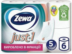 Zewa туалетний папір Just 1, 5 шарів, 6 шт
