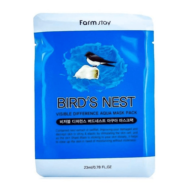 Маска тканинна для обличчя FarmStay з екстрактом ластівчиного гнізда Birds Nest Visible Difference, 23мл