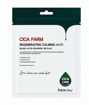 FarmStay тканевая маска для лица с центелой Cica Farm Regenerating, 25 мл