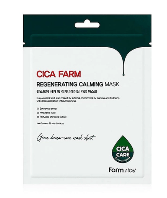 Маска тканинна для обличчя FarmStay із центелою Cica Farm Regenerating, 25 мл