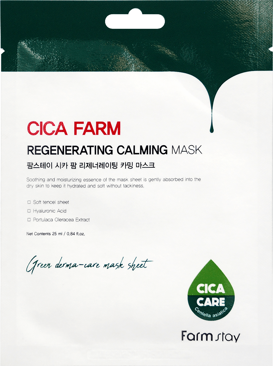Маска тканинна для обличчя FarmStay Cica Farm Regenerating  із центелою 25 мл