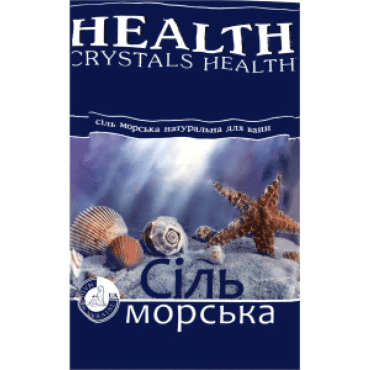 Crystals Health сіль для ванн морська натуральна, 1000г