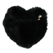 Сумка-сердце из искусственного меха, черная