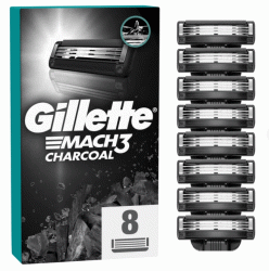 Змінні картриджі для гоління Gillette MACH-3 Charcoal 3  леза, 8 шт