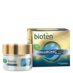 Крем для обличчя проти зморшок з гіалуроном нічний Bioten Hyaluronic Gold, 50 мл