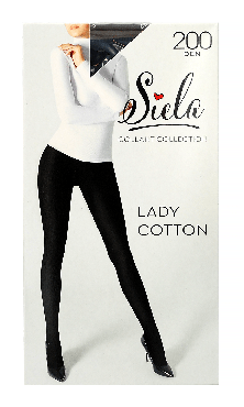 SIELA Колготи жіночі LADY COTTON щільність 200-nero, розмір 2,1 упаковка
