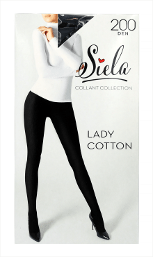 SIELA Колготы женские LADY COTTON плотность 200-nero, размер 5XL,1 упаковка.