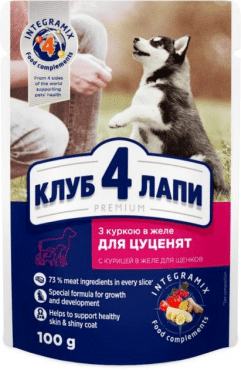 CLUB 4 PAWS Преміум корм для цуценят з куркою в желе, 100г