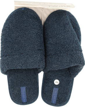 Тапочки Twins&Ko домашние мужские Teddy blue (без ушей) размер 42/43