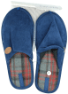 Тапочки Twins&Ko домашние мужские вельвет/клетка синий размер 44/45
