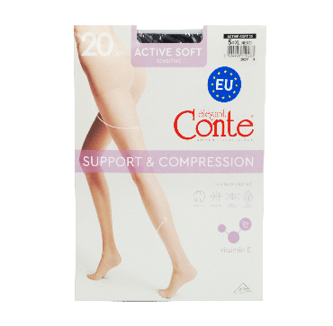 Conte колготи ACTIVE SOFT 20 (EU), р.5, Nero фото 1