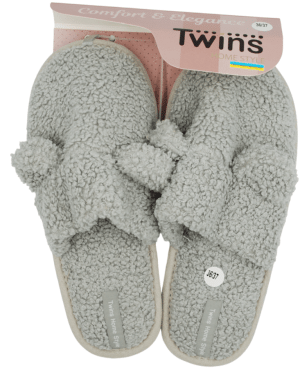 Капці Twins&Ko домашні жіночі хутрянi Teddi gray розмір 36/37