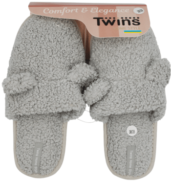 Тапочки Twins&Ko домашние женские меховые Teddi gray размер 38/39