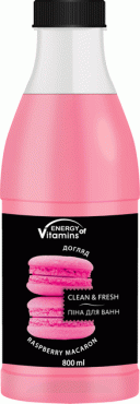 Energy Vitamins пена для ванн Raspberry macaron, 800мл