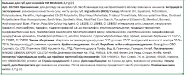 BIOAQUA бальзам для губ для чоловіків, 2.7 г фото 1