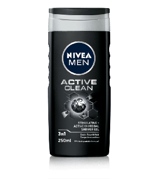 Nivea гель для душа мужской 3в1 Активная Очистка, 250 мл