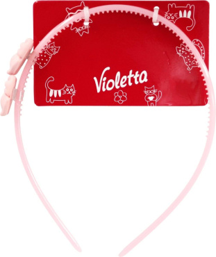 Обідок для волосся Violetta з бантиком ніжно-рожевий 1 шт