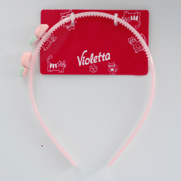 Violetta обідок для волосся дитячий з прикрасою персиків із зеленими листочками, 1шт фото 1