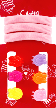 Детский набор для волос Violetta (3 резинки + 6 крабиков) 1 шт