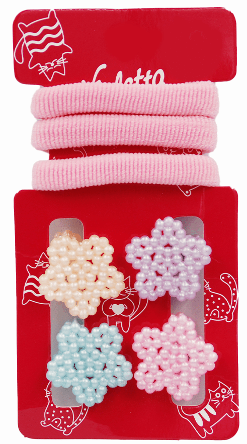 Набір для волосся дитячий Violetta 3 резинки + 4 крабика