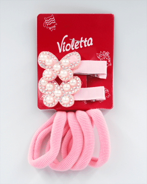 Violetta Набір для волосся дитячий (2 затиска + 4 резинки), 1 шт.