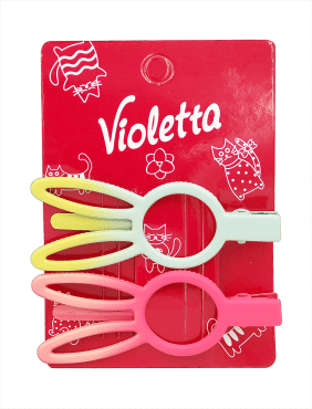 Violetta Яркие детские зажимы для волос в форме ушек, 2шт фото 1