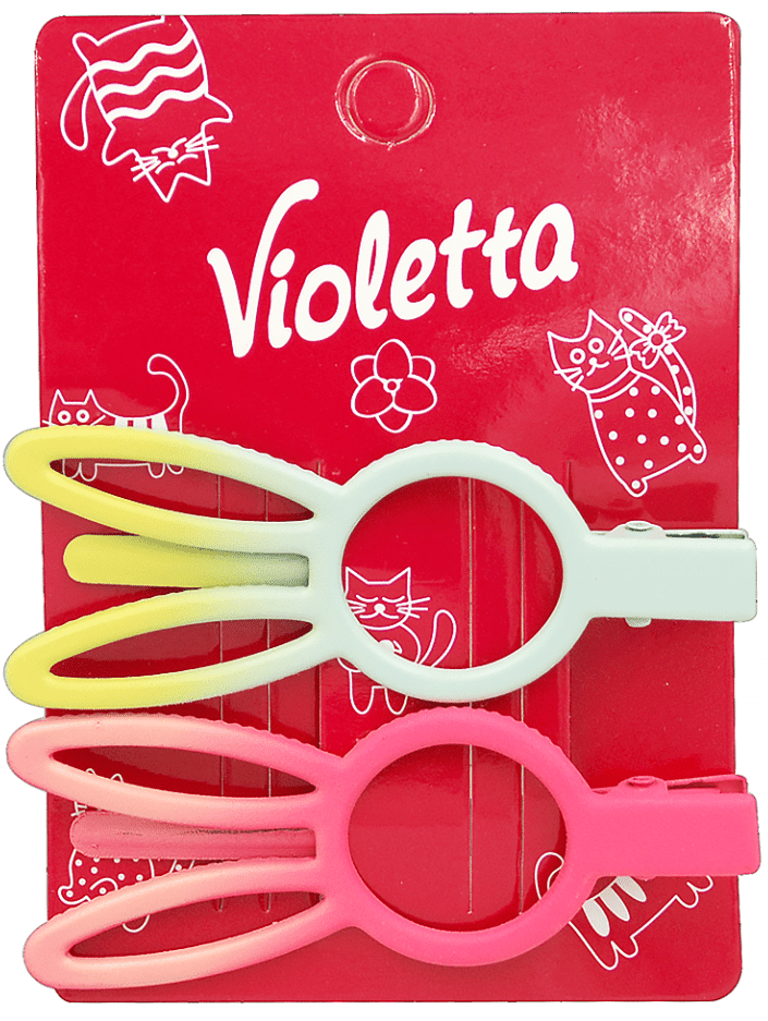 Затиски для волосся дитячі Violetta у формі вушок 2 шт