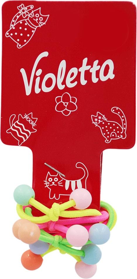 Набір резинок Violetta для волосся с кульками 5 шт